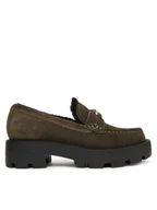 Półbuty damskie - Guess Loafersy FLFYKY SUE14 Zielony - miniaturka - grafika 1