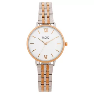 Zegarek Srebrny damski zegarek z różowozłotymi dodatkami PACIFIC X6172-12 - Zegarki damskie - miniaturka - grafika 1