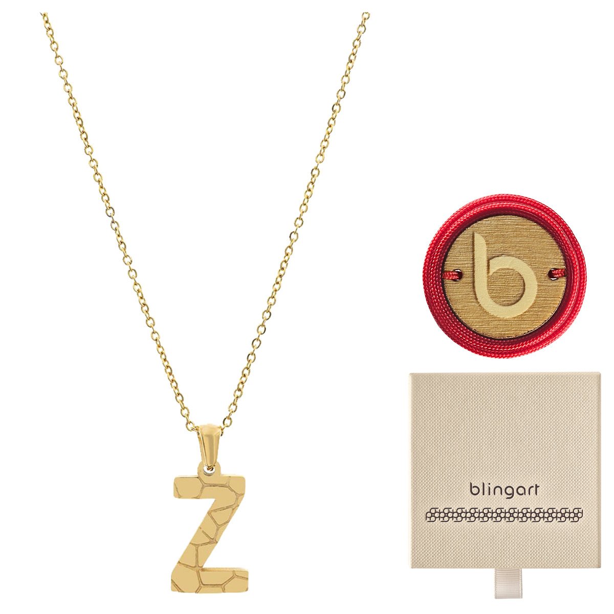 Naszyjnik łańcuszek celebrytka pozłacany z literą