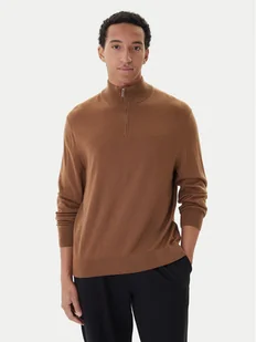 Calvin Klein Golf LV04LD318G Brązowy Regular Fit - Swetry męskie - miniaturka - grafika 1