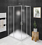 Kabiny prysznicowe - GELCO Kabina prysznicowa prostokątna narożna SIGMA SIMPLY drzwi przesuwne 80x100x190 chrom szkło szkło matowe BRICK z powłoką Coated Glass GS2410GS2480 - miniaturka - grafika 1