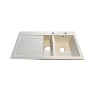 Brenor Milano 100 Zlewozmywak granitowy półtorakomorowy 99,5x50,5 cm lewy biały BRENORMILANO01 - Zlewozmywaki - miniaturka - grafika 1