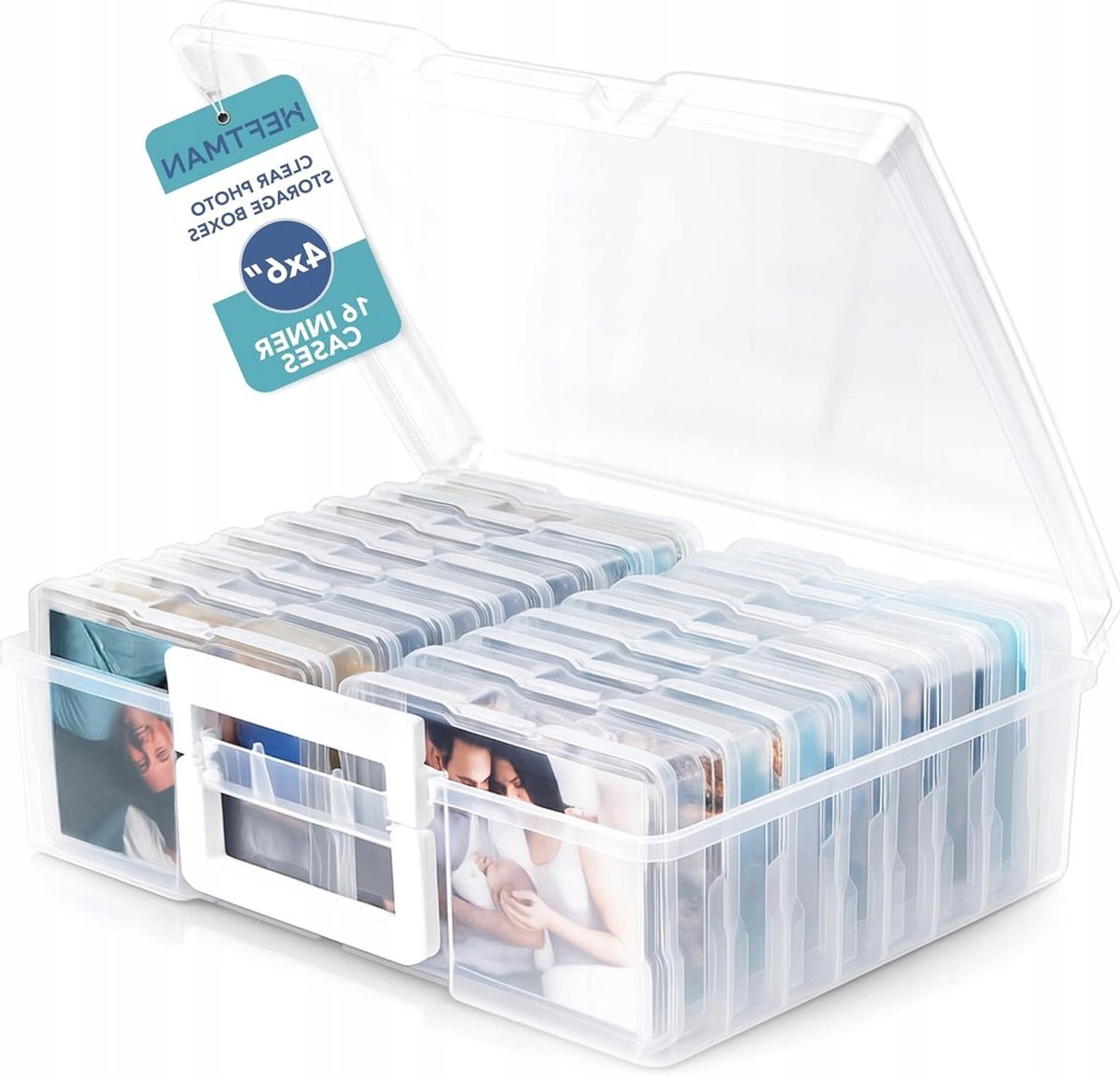 Organizer na zdjęcia 4x6 zestaw 16 etui przezroczysty pojemnik