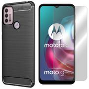 Etui i futerały do telefonów - Etui do Motorola Moto G30 pokrowiec Karbon + szkło - miniaturka - grafika 1