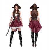 Stroje karnawałowe - Strój Pirata Dla Kobiet Piratka Eleganckie Przebranie Karnawał Halloween L - miniaturka - grafika 1