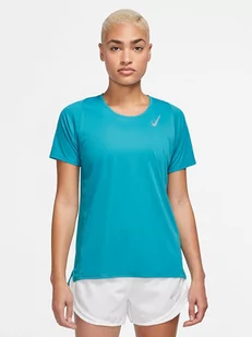 Nike Koszulka w kolorze turkusowym do biegania - Koszulki sportowe damskie - miniaturka - grafika 1
