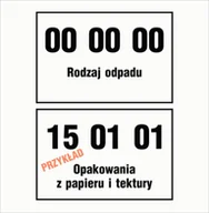Akcesoria BHP - Naklejka, etykieta KOD ODPADU / RODZAJ ODPADU format 15x25cm - miniaturka - grafika 1