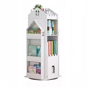 Rożki i beciki - Regał na książki obrotowy półka domek organizer pokój dziecięcy biały WF - miniaturka - grafika 1