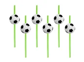 Gadżety dla niej i dla niego - PartyShow Słomki urodzinowe Piłka Nożna 6 szt SLP-PIL - miniaturka - grafika 1