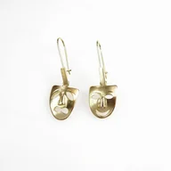 Kolczyki - Kolczyki Maski teatralne srebrne pozłacane - Smutek i Radość - miniaturka - grafika 1