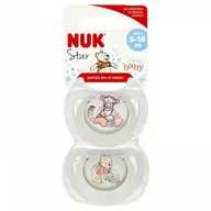 Smoczki uspokajające - Nuk Smoczek uspokajający silikonowy 6-18 mies. Star Kubuś/Tygrysek 10736922 - miniaturka - grafika 1