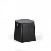 Taborety i hokery - B2B Partner Taboret plastikowy z poduszką, czarny 432050 - miniaturka - grafika 1