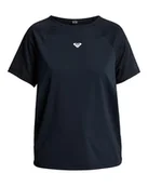 Koszulki i topy damskie - Roxy Dzianinowy top z krótkim rękawem Move Free Mesh Tee Czarna L - miniaturka - grafika 1