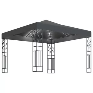 vidaXL Altana ze sznurem lampek, 3x3 m, antracytowa! 3070296 - Altany ogrodowe - miniaturka - grafika 1