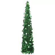Choinki - vidaXL Składana, sztuczna choinka, zielona, 150 cm, PET - miniaturka - grafika 1