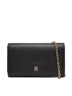 Torebki damskie - Tommy Hilfiger Torebka Th Icon Flap W/ Chain AW0AW17958 Czarny - miniaturka - grafika 1
