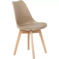 Krzesła - Krzesło na drewnianych nogach, 49x52x82 cm, beżowy - miniaturka - grafika 1