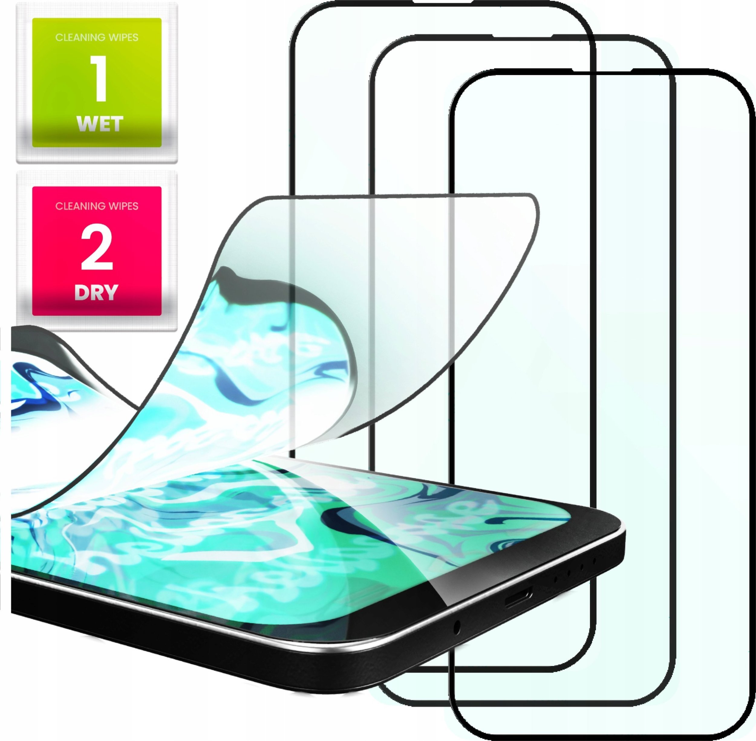 Hello Case 3x Szkło Hybrydowe do Apple iPhone 16 Pro szkiełko 9H, 5D, na cały ekran