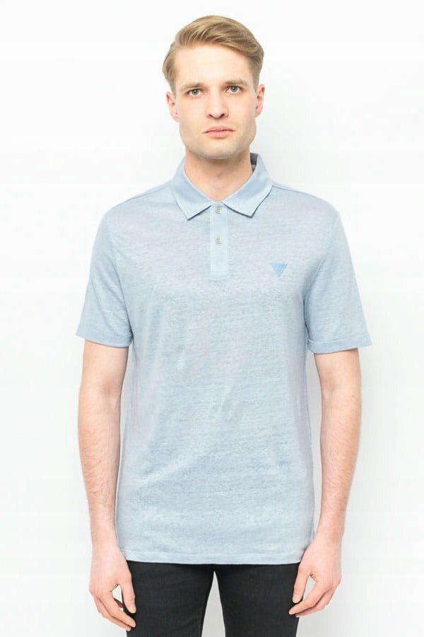 POLO MĘSKIE GUESS M2GP09 KB3G0 BŁĘKITNE - M
