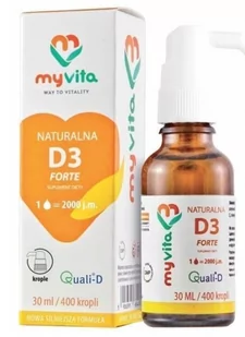 MyVita Naturalna witamina D3 D-3 2000IU 600 kropli 30ml - Witaminy i minerały - miniaturka - grafika 1