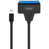 Złącza, przejściówki, adaptery - SAVIO ADAPTER USB-C 3.1 GEN 1 (M) - SATA (F) DO DYSKÓW 2.5" AK-69 - miniaturka - grafika 1