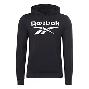 Reebok Męska bluza z długim rękawem z dużym logo, czarna, L, Czarny, L - Bluzy męskie - miniaturka - grafika 1