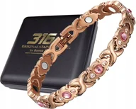 Bransoletki - ZDROWOTNA BRANSOLETKA MAGNETYCZNA RÓŻOWE ZŁOTO - miniaturka - grafika 1