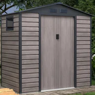 Altany ogrodowe - Metalowa wiata ogrodowa z ocynkowanej stali imitującej szare drewno 2,79 m² - ADELMO - miniaturka - grafika 1