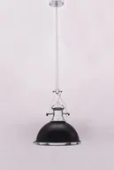 Lampy sufitowe - Lumina Deco LAMPA wisząca ETTORE LDP 710 BK ) Deco industrialna OPRAWA zwis kopuła chrom czarna - miniaturka - grafika 1