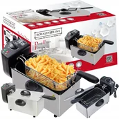 Frytownice gastronomiczne - Frytkownica Olejowa Frytownica Tradycyjna 3L Mocna Duża Stalowa Frytki XXL - miniaturka - grafika 1