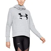 Bluzy damskie - Under Armour Damska bluza z kapturem z bawełny i polaru. szary Steel Light Heather/Black/White xxl - miniaturka - grafika 1
