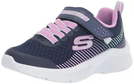 Buty dla dziewczynek - Skechers Dziewczęce sneakersy Microspec, Navy Mesh Lavender Mint Trim, 33.5 EU - miniaturka - grafika 1