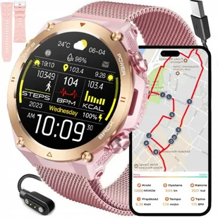 Rubicon GPS RNCF37 Różowy Bransoleta - Smartwatch - miniaturka - grafika 1