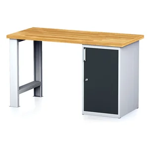 Alfa 3 Stół warsztatowy MECHANIC, 1500x700x880 mm, 1x szafka, szary/antracyt 1262863 - Stoły warsztatowe - miniaturka - grafika 1