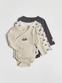 Komplety dla niemowląt - Reserved - Bawełniane body 3 pack - kremowy - miniaturka - grafika 1