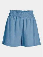 Spodenki damskie - Vila Szorty materiałowe Lania 14089489 Niebieski Loose Fit - miniaturka - grafika 1