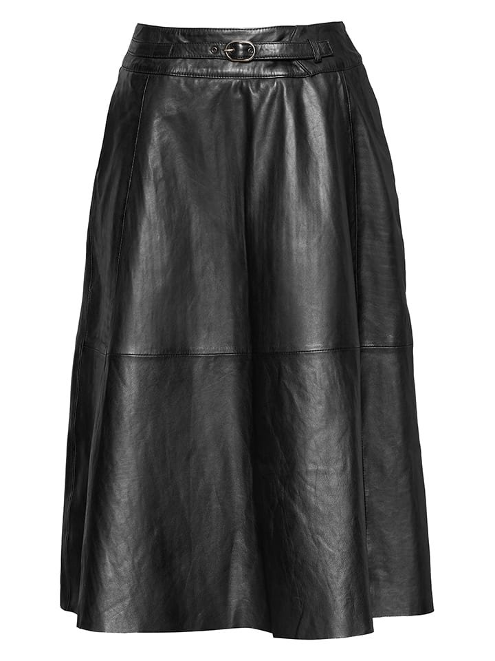 Bugatti Skórzana spódnica w kolorze czarnym