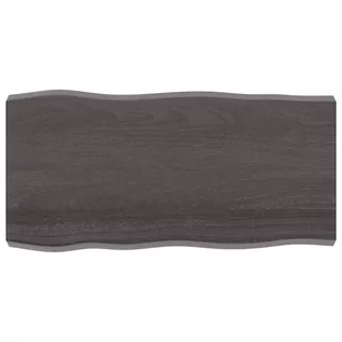 vidaXL Blat stołu, ciemnoszary, 100x50x6 cm, dąb z naturalną krawędzią - Meble modułowe i akcesoria - miniaturka - grafika 1