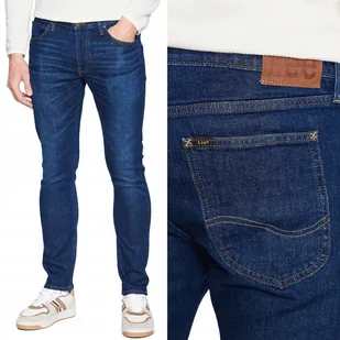 Lee LUKE SLIM Dk Worn Kansas DżINS mocno zwężane spodnie jeansowe W27 L32 - Spodnie męskie - miniaturka - grafika 1