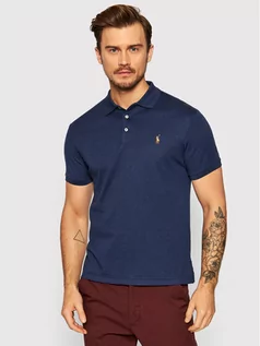 Koszulki męskie - Ralph Lauren Polo Polo 710652578 Granatowy Slim Fit - grafika 1