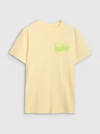 Koszulki męskie - 4F T-shirt męski bawełniany 4FRSS24TTSHM2106-73S Żółty Roz. M - miniaturka - grafika 1