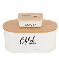 Chlebaki - CHLEBAK STALOWY + MASELNICZKA Z NOŻYKIEM E-6022 - miniaturka - grafika 1