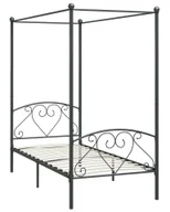 Łóżka - Szare metalowe łóżko z baldachimem 90x200 cm D6-G41 - miniaturka - grafika 1