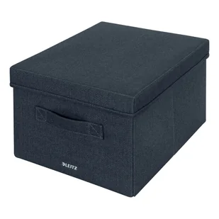Ciemnoszare tekstylne pojemniki zestaw 2 szt. z pokrywką 28.5x38x20 cm – Leitz - Pudła i pojemniki do przechowywania - miniaturka - grafika 1