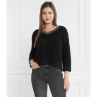 Swetry damskie - Liu Jo Wełniany sweter | Oversize fit - miniaturka - grafika 1