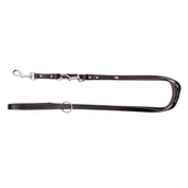 Smycze dla psów - Dingo Smycz skórzana przedłużana kolor czarny 18mm/110-200cm - miniaturka - grafika 1