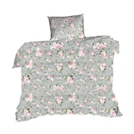 Pościel - Pościel 140x200 1884E szara róże gałązki kwiaty - miniaturka - grafika 1
