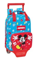 Plecaki szkolne i tornistry - Safta MICKEY MOUSE FANTASTIC plecak szkolny 765 z wózkiem 805, idealny dla dzieci w różnym wieku, wygodny i wszechstronny, jakość i wytrzymałość, 20x8x28 cm, kolor niebieski/czerwony, - miniaturka - grafika 1