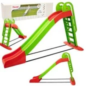 Place zabaw - Zjeżdżalnia dla dzieci duża zielono-czerwona 243cm Doloni - miniaturka - grafika 1
