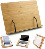 Podpórki do książek - Podpórka Bambusowa Stojak Pod Książkę Tablet Drewno Regulowana Stojąca - miniaturka - grafika 1